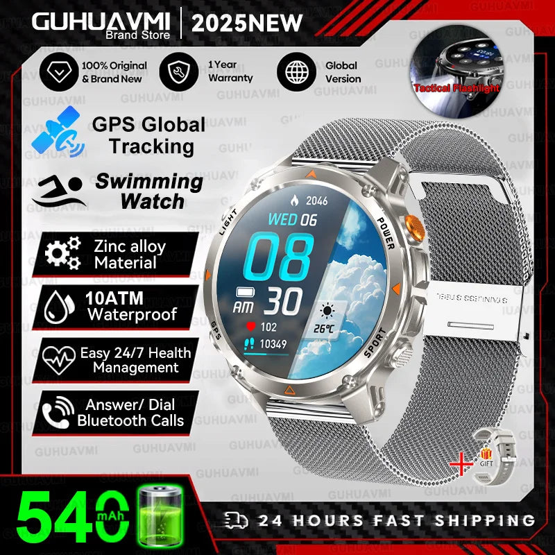 T-REX3 Men GPS Outdoor Sports SmartWatch Military quality AMOLED HD Screen Display Heart Rate BT Call 10ATM Waterproof Bracelet