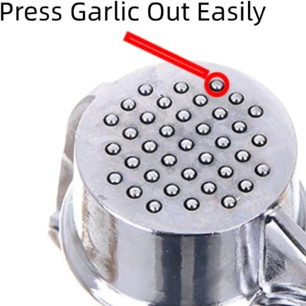 Stainless Steel Garlic Press Easy-to-clean Garlic Mincer Reusable Garlic Peeler and Cleaning Brush Ginger Peeler Kitchen Gadgets