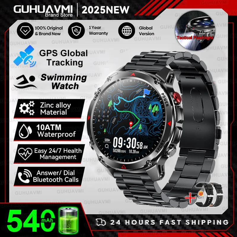 T-REX3 Men GPS Outdoor Sports SmartWatch Military quality AMOLED HD Screen Display Heart Rate BT Call 10ATM Waterproof Bracelet