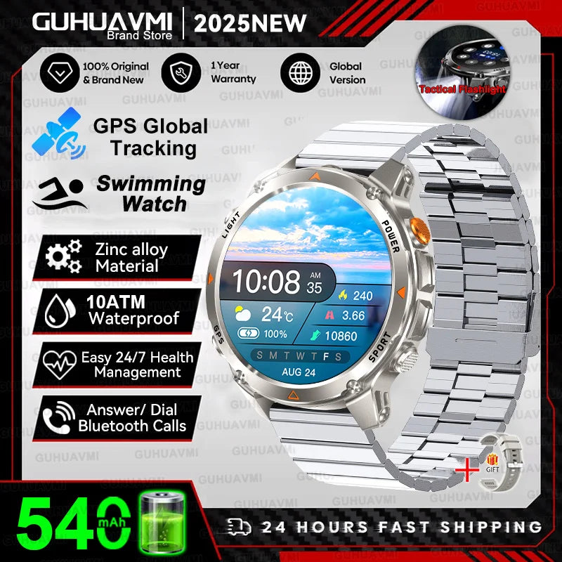 T-REX3 Men GPS Outdoor Sports SmartWatch Military quality AMOLED HD Screen Display Heart Rate BT Call 10ATM Waterproof Bracelet