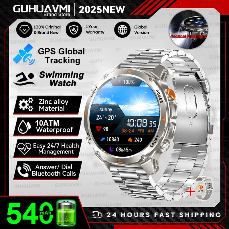 T-REX3 Men GPS Outdoor Sports SmartWatch Military quality AMOLED HD Screen Display Heart Rate BT Call 10ATM Waterproof Bracelet