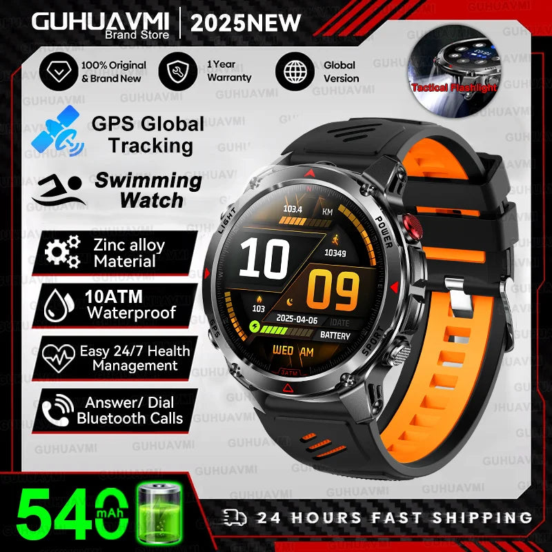 T-REX3 Men GPS Outdoor Sports SmartWatch Military quality AMOLED HD Screen Display Heart Rate BT Call 10ATM Waterproof Bracelet