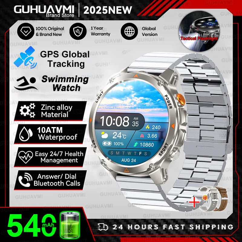 T-REX3 Men GPS Outdoor Sports SmartWatch Military quality AMOLED HD Screen Display Heart Rate BT Call 10ATM Waterproof Bracelet