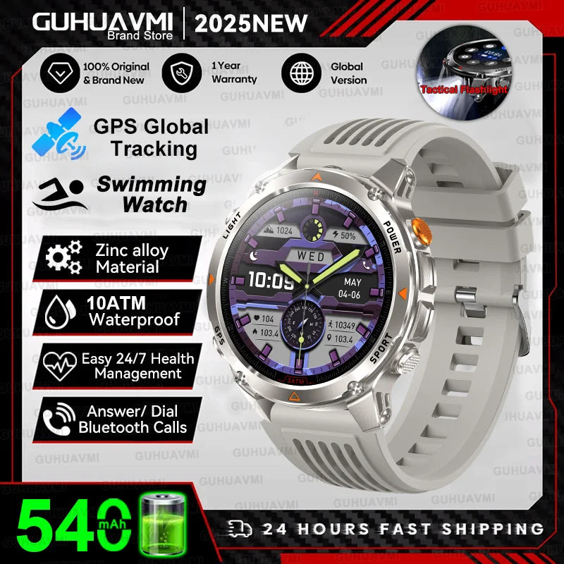 T-REX3 Men GPS Outdoor Sports SmartWatch Military quality AMOLED HD Screen Display Heart Rate BT Call 10ATM Waterproof Bracelet