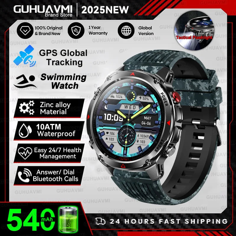 T-REX3 Men GPS Outdoor Sports SmartWatch Military quality AMOLED HD Screen Display Heart Rate BT Call 10ATM Waterproof Bracelet